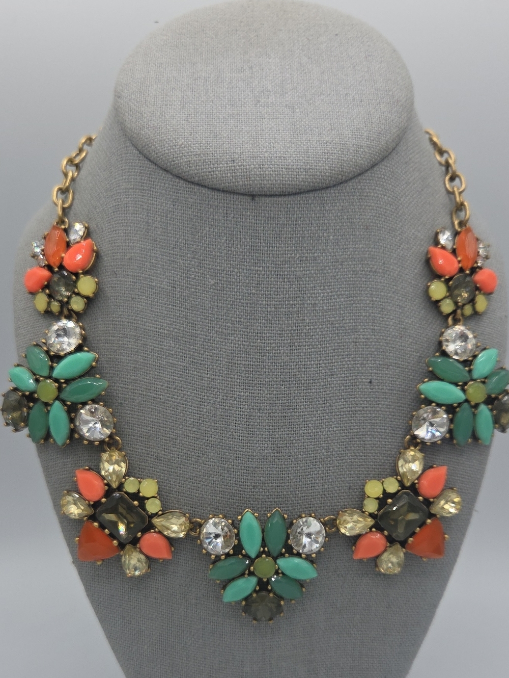 5 for $25! Stella & Dot Multicolor Floral Statement Necklace Coral, Mint & Lime